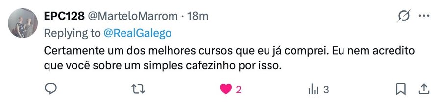 Print de depoimento de aluno